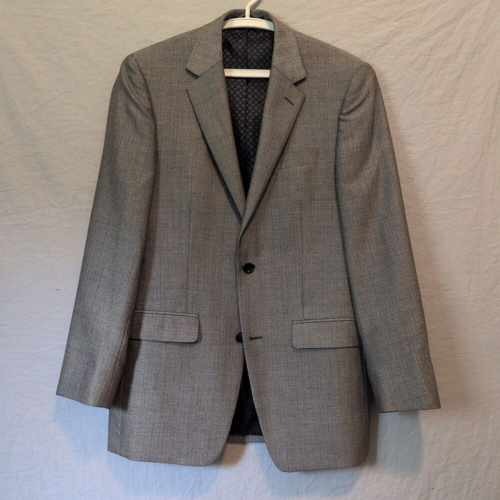 Michael Kors  Sport Coat Suit Blazer Jacket Men Textured Herringbone Gray 36R